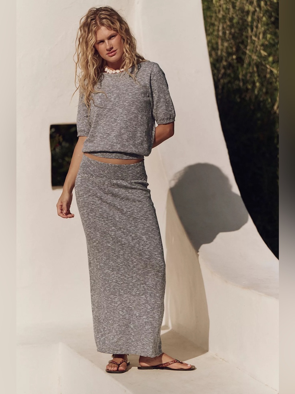 Free People x free-est Women's Isabella's Sweater Skirt Set in Gray Size Large